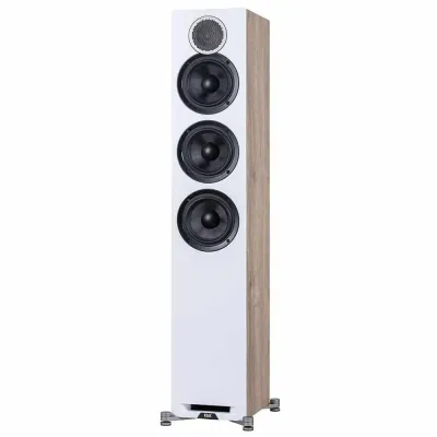 Standlautsprecher Elac Debut Reference DFR52 Black Baffle, Walnut Cabinet